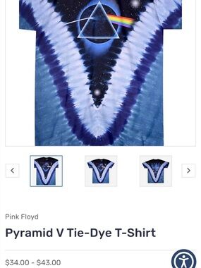 Pink Floyd V-Shaped Prism Tie-Dye Tee - Blue & Navy